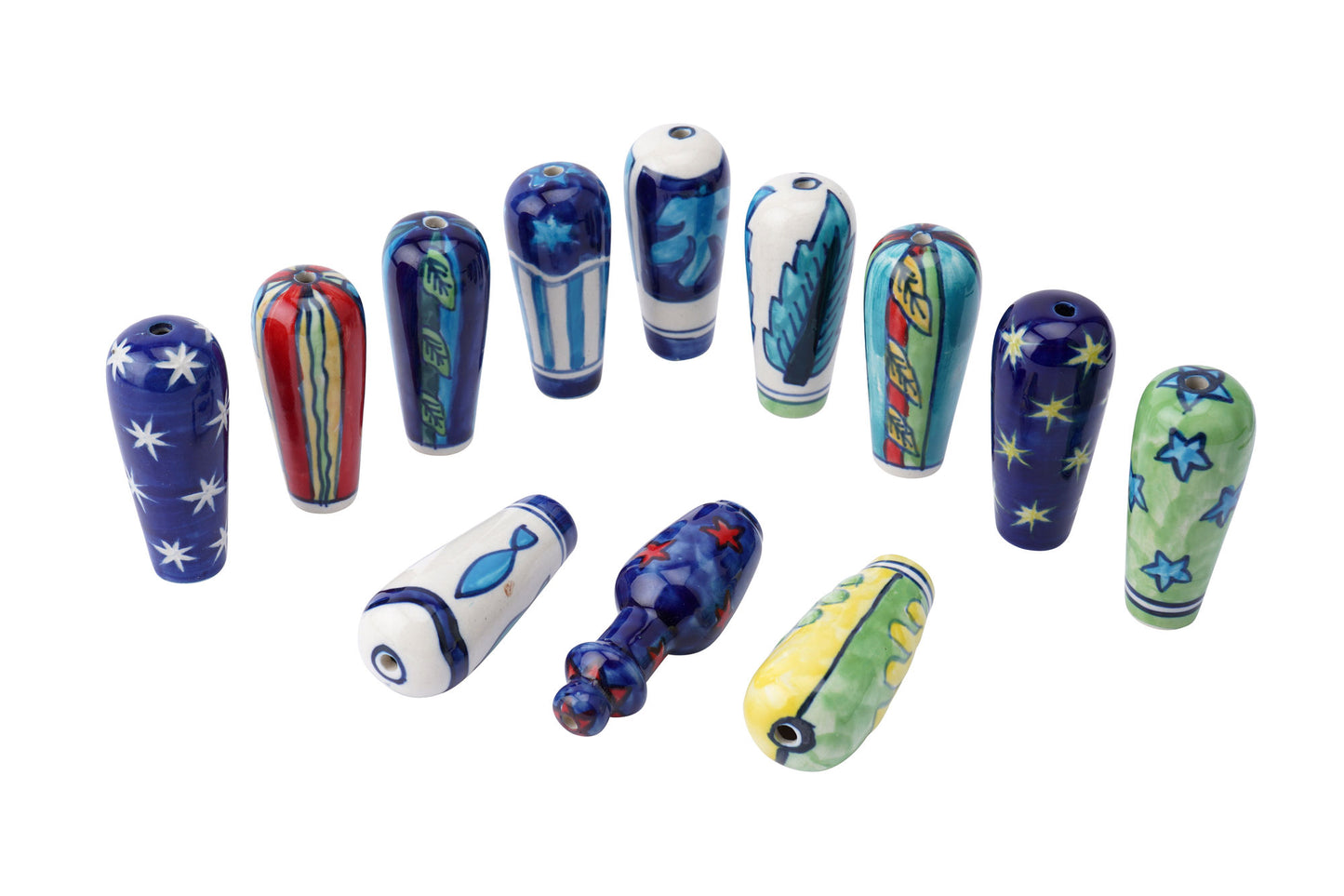 1 Colourful Ceramic Light Pull Handle - Cord Pull for Bathroom Lighting Blinds Curtains Ceilings Fans - 1 Design Selected at Random