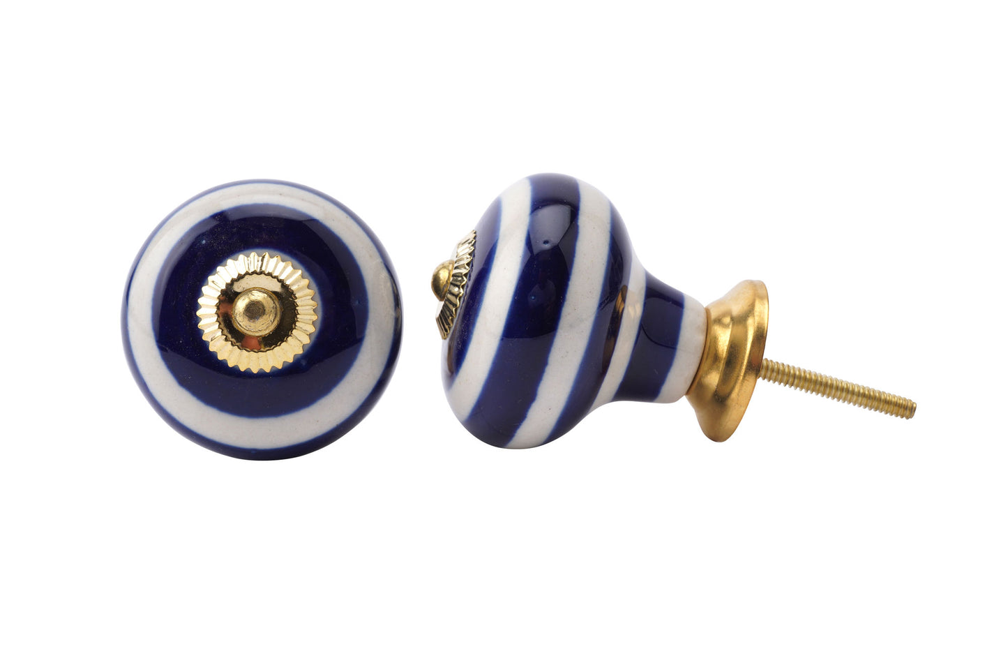 Set of 2 | Ceramic Blue and White Circle Drawer Pulls • Drawer Knob • DIY Upcycle • Gifts for Home • Home Improvement • Rennovations