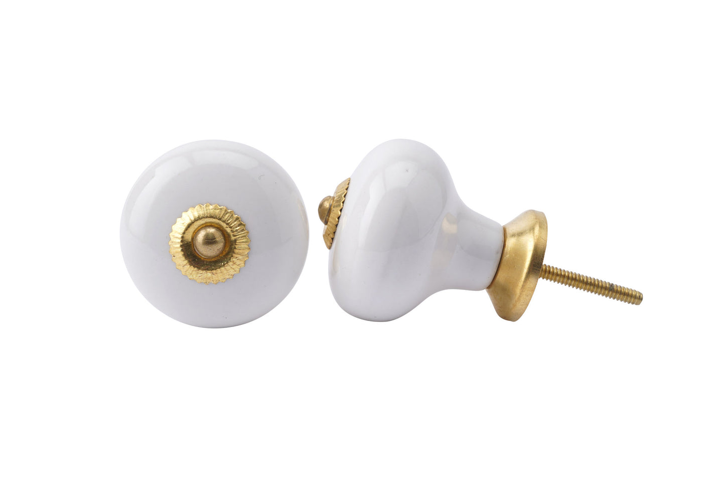 Set of 2 | Large White Round Shape Ceramic Drawer Pull • Drawer Knob • DIY Upcycle • Gifts for Home • Home Improvement • Rennovations