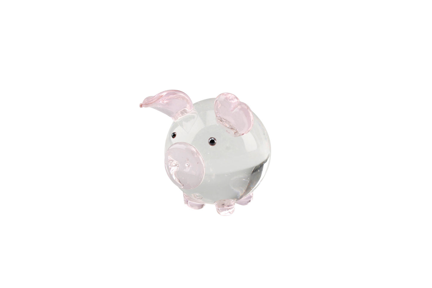 Clear & Pink Glass Pig Ornament In Gift Box • Decoration • Ornament • Collectable • Gift For Home • Home Decor