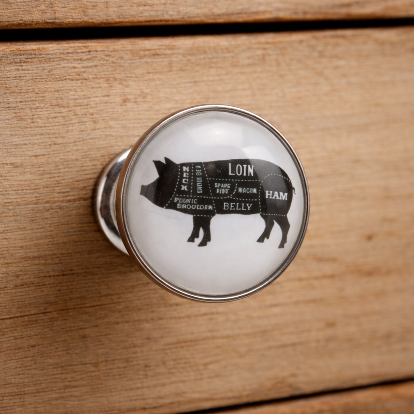 Set of 2 Pig Cut Drawer Pull | Upcycle Furniture | Farmyard | Homeware