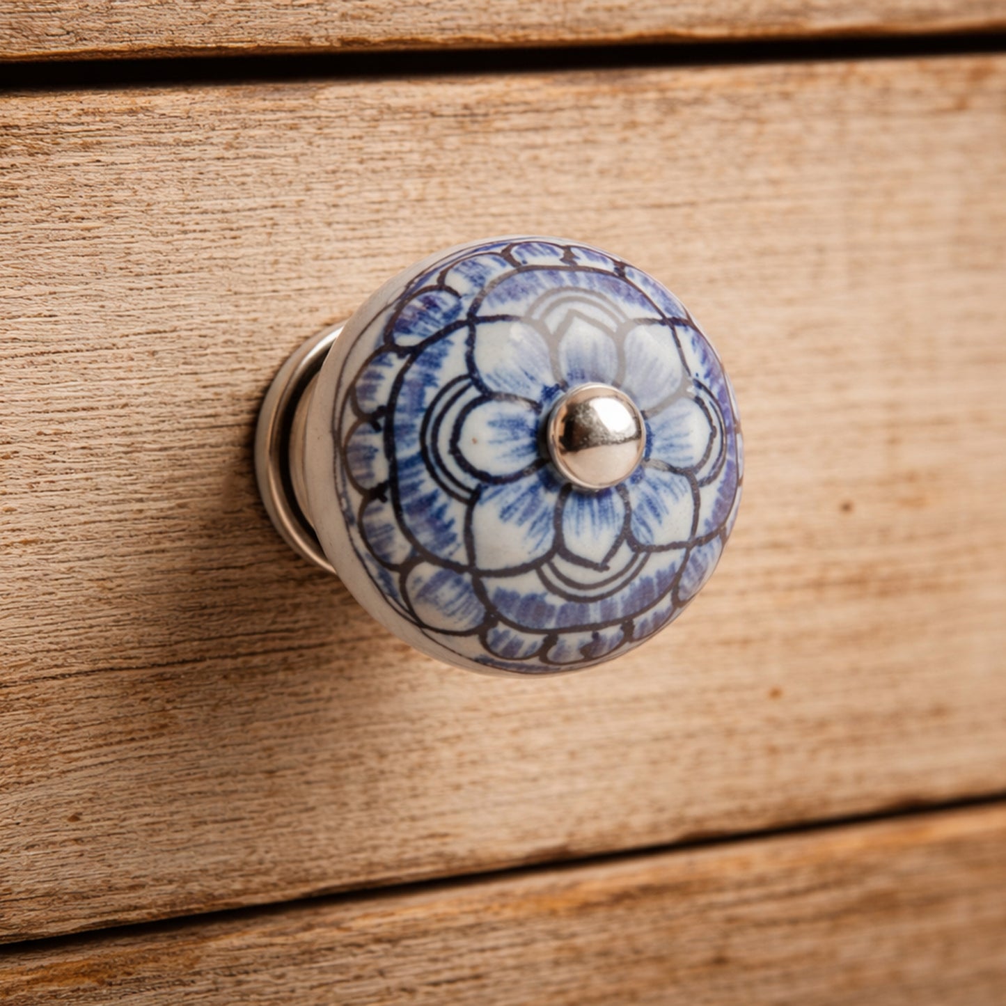 Blue Flower Ceramic Drawer Pulls • Shabby Chic Set of 2