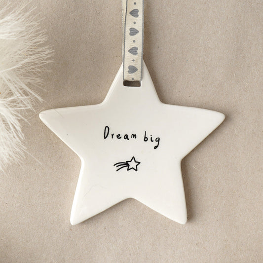 Send With Love Ceramic 'Dream Big' Hanging Star