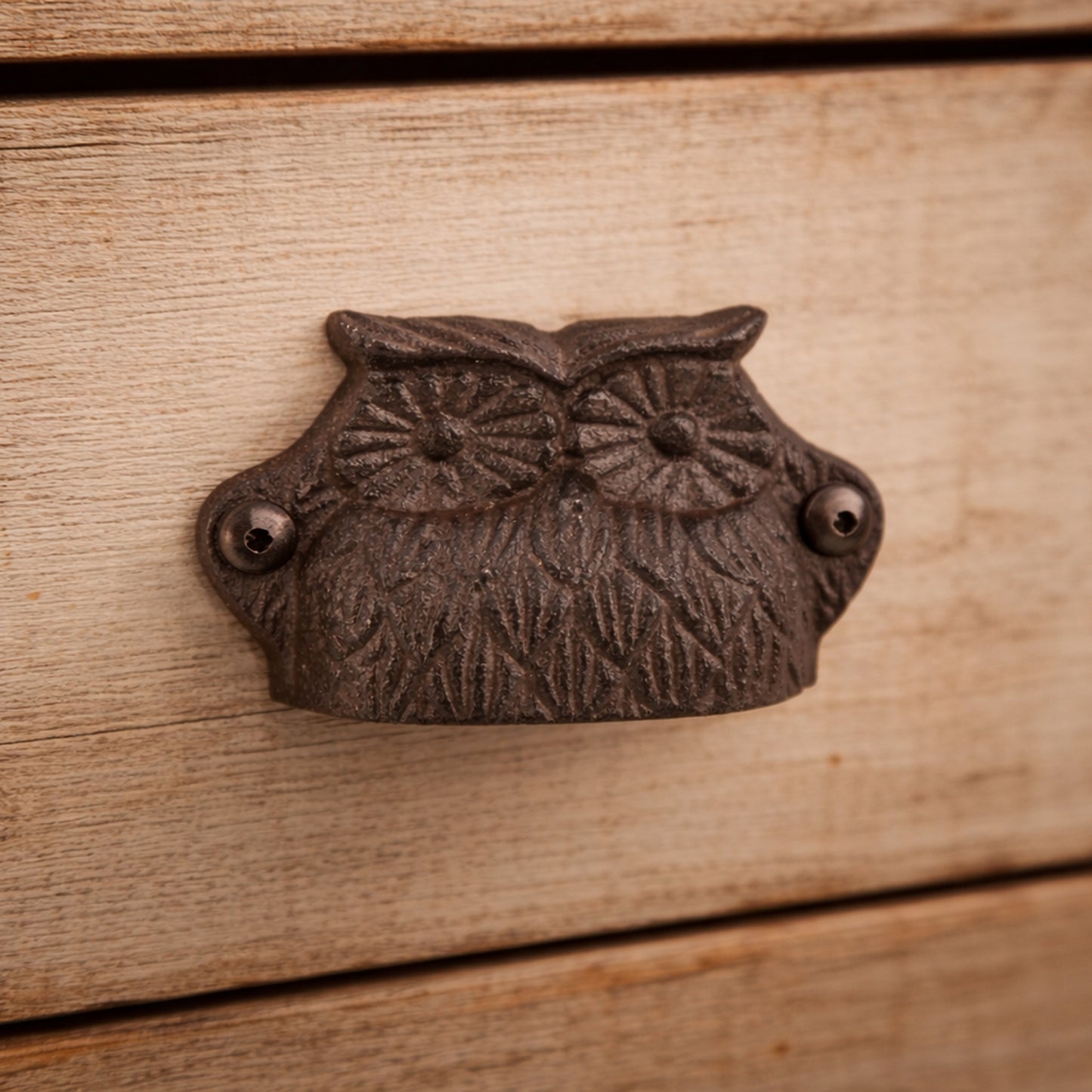 Cast Iron Owl Drawer Pull • Rustic Cabinet Knob