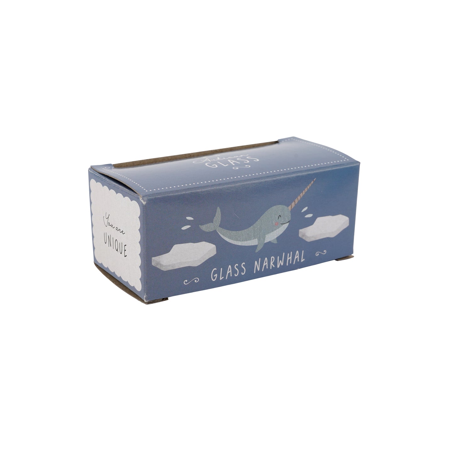 Set of 2 Glass Narwhales In Gift Box • Decoration • Ornament • Collectable • Gift For Home • Home Decor