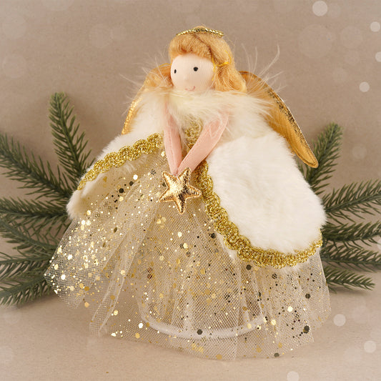 Angel Christmas Tree Topper in Gold • Size: 17cm • Gift For Home