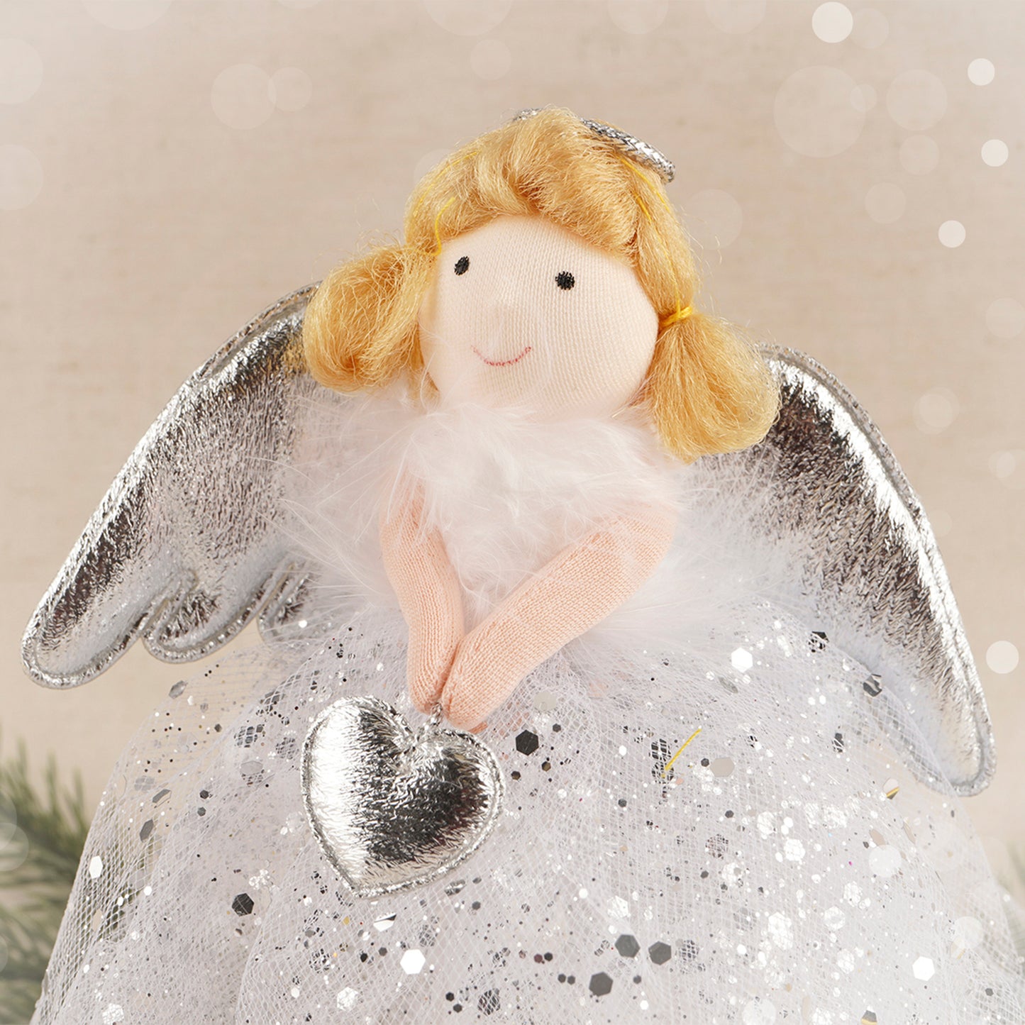 Silver Blonde Angel Christmas Tree Topper • Size: 17cm • Christmas • Gift For Home
