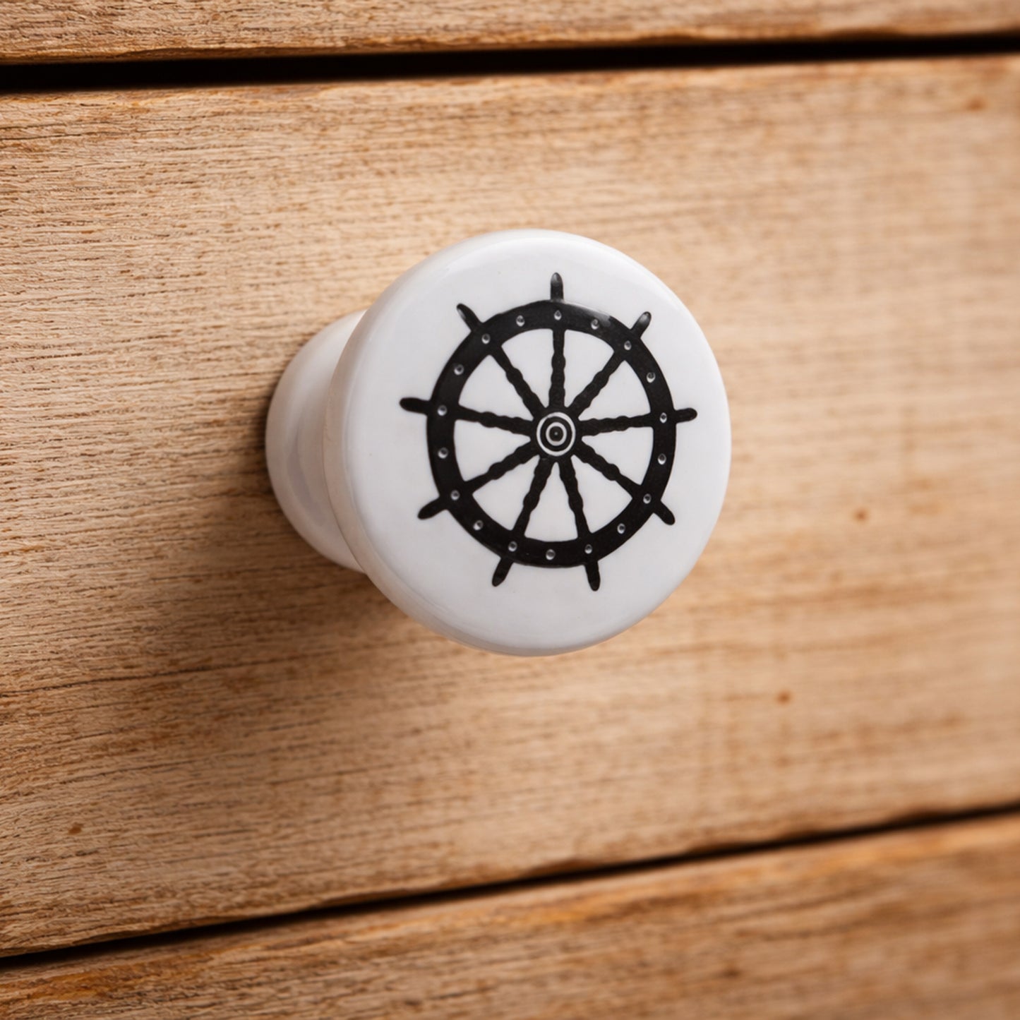 Nautical Wheel Drawer Pulls | Shabby Chic Cabinet Knobs, Set of 2