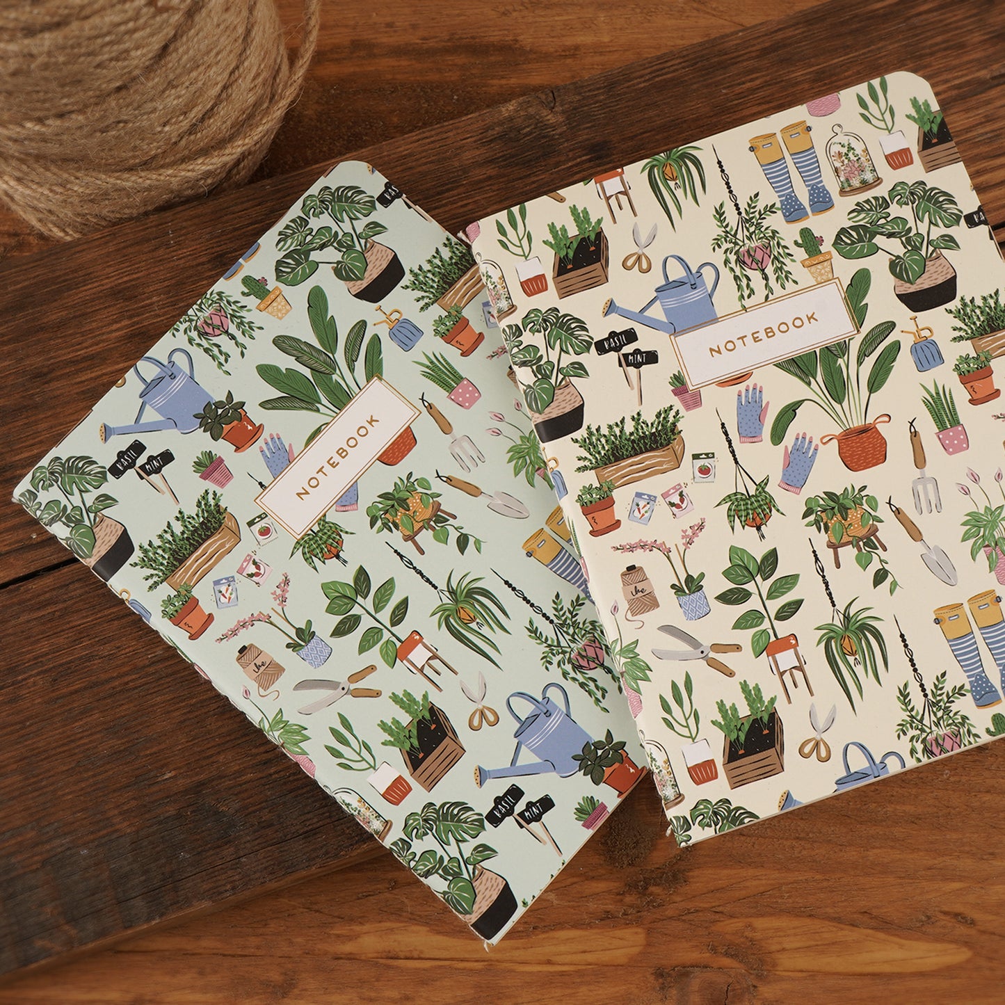 Gardening Illustration Notebook Set | A6 Lined Paper, Gift Wrap