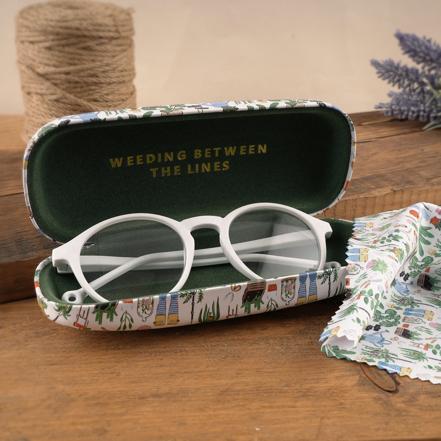 Potting Shed Garden Floral Design Glasses Case With Microfibre Cleaning Cloth • Gift For Her • Snap Closure • Eye Care • Travel Accessories