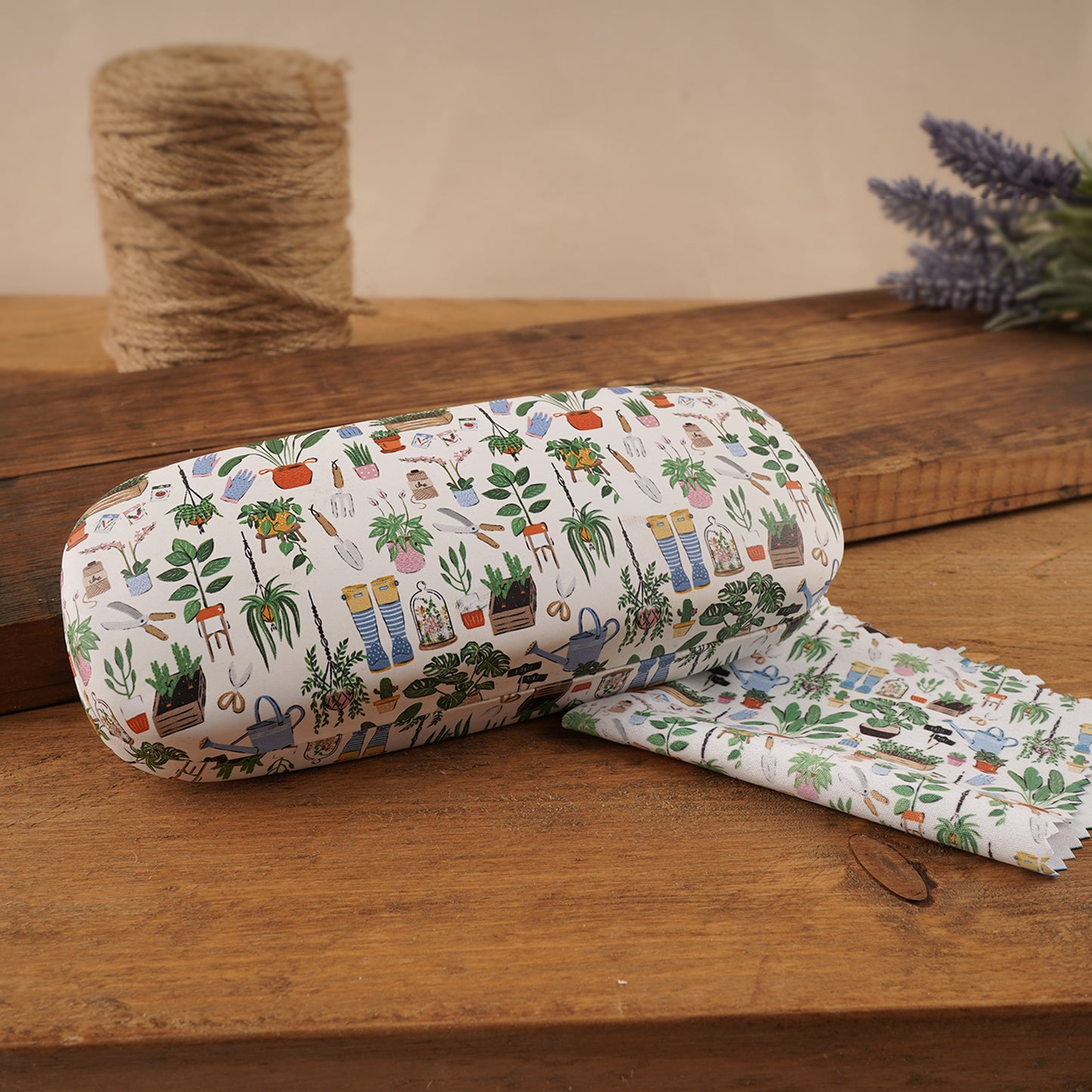 Potting Shed Garden Floral Design Glasses Case With Microfibre Cleaning Cloth • Gift For Her • Snap Closure • Eye Care • Travel Accessories