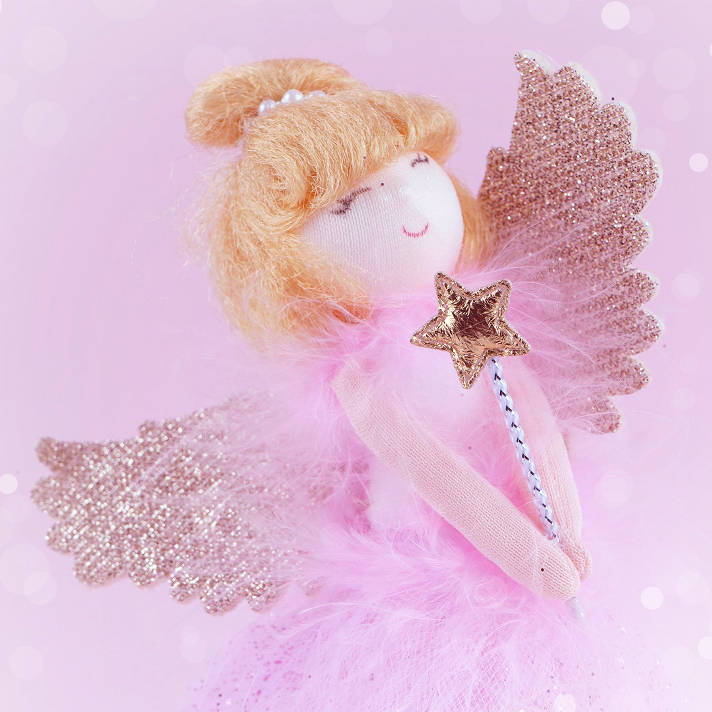 Pink Sugarplum Fairy Light Up Angel Hanging Decoration Tree Topper | Battery Powered | Size: 18cm | Christmas | Gift For Home