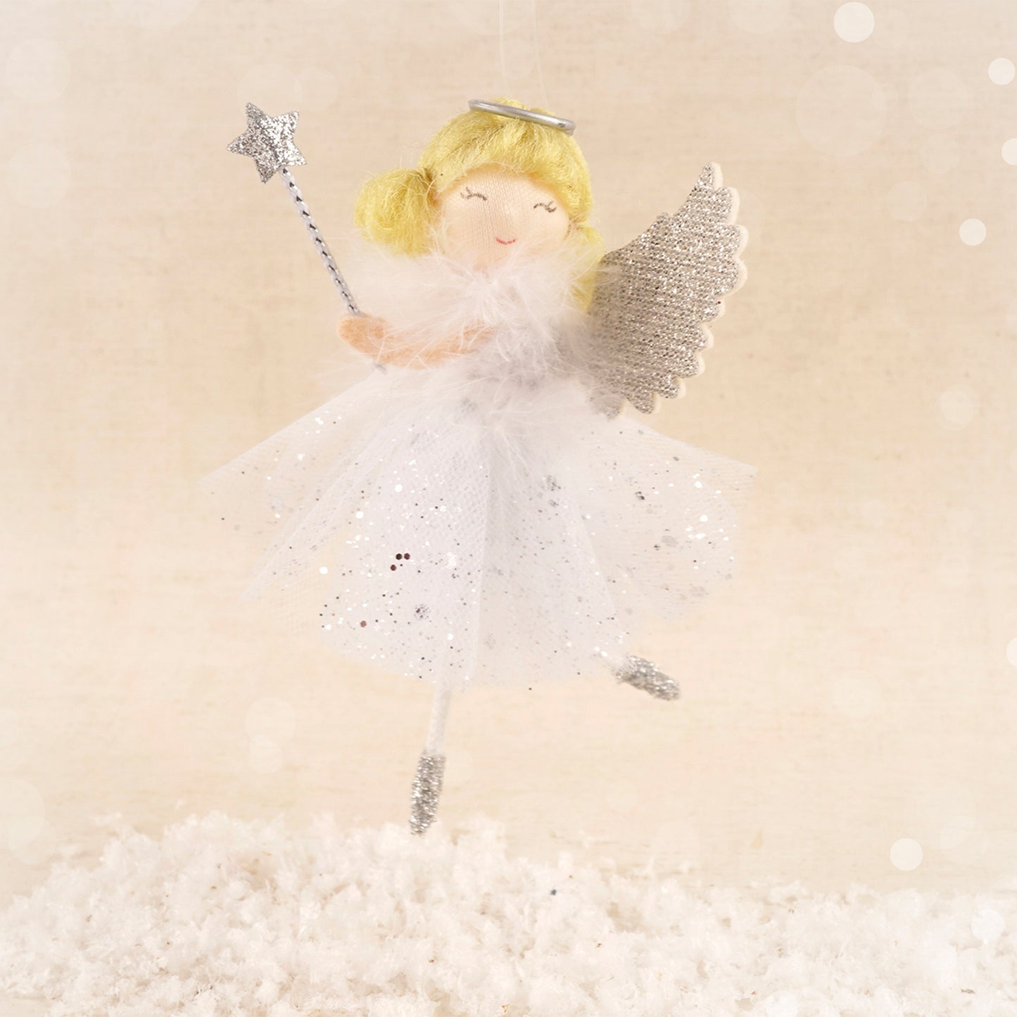 Silver Blonde Angel Hanging Decoration | Christmas Festive Holiday Home Accessory | Gold | Gift For Home