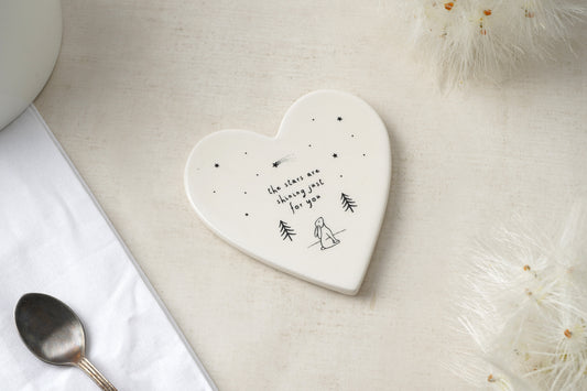 Send With Love 'Stars Are Shining' Heart Coaster