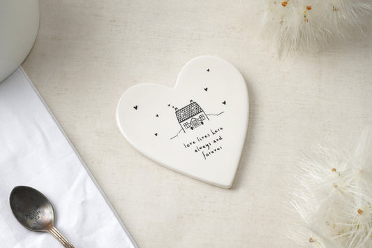 Send With Love 'Love Lives Here' Heart Coaster