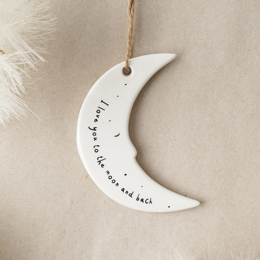 Send With Love To The Moon And Back Ceramic Hanger