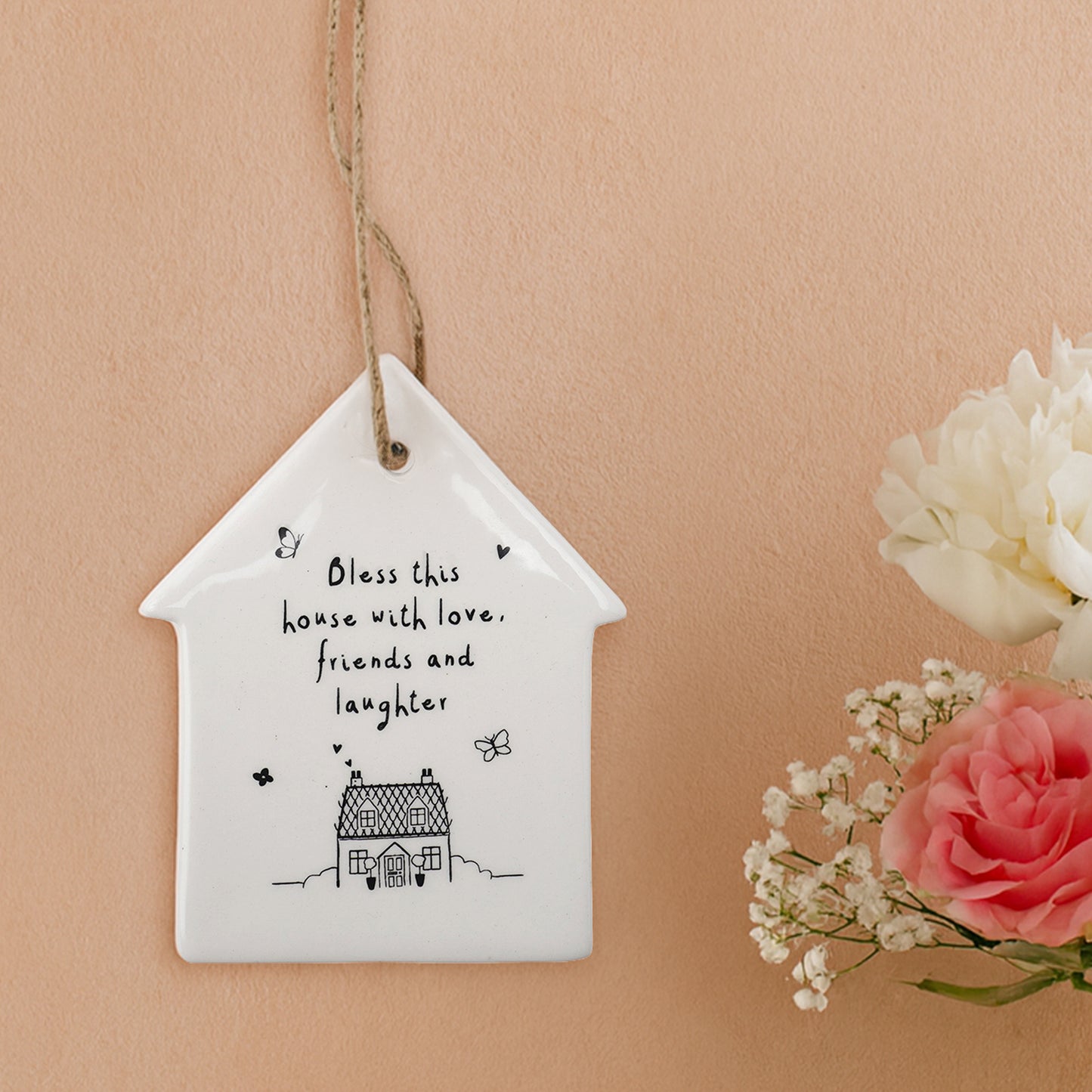 Send With Love Bless This House Ceramic Hanger | Sentiment Gift | Wall Hanger | Keepsake