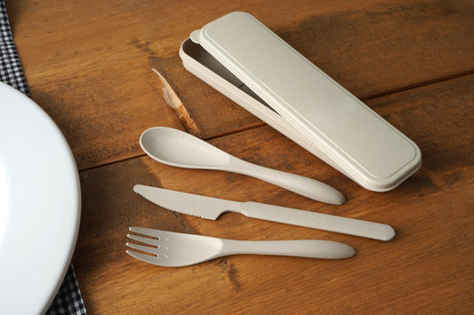 Loft Cream Wheat Travel Cutlery Set