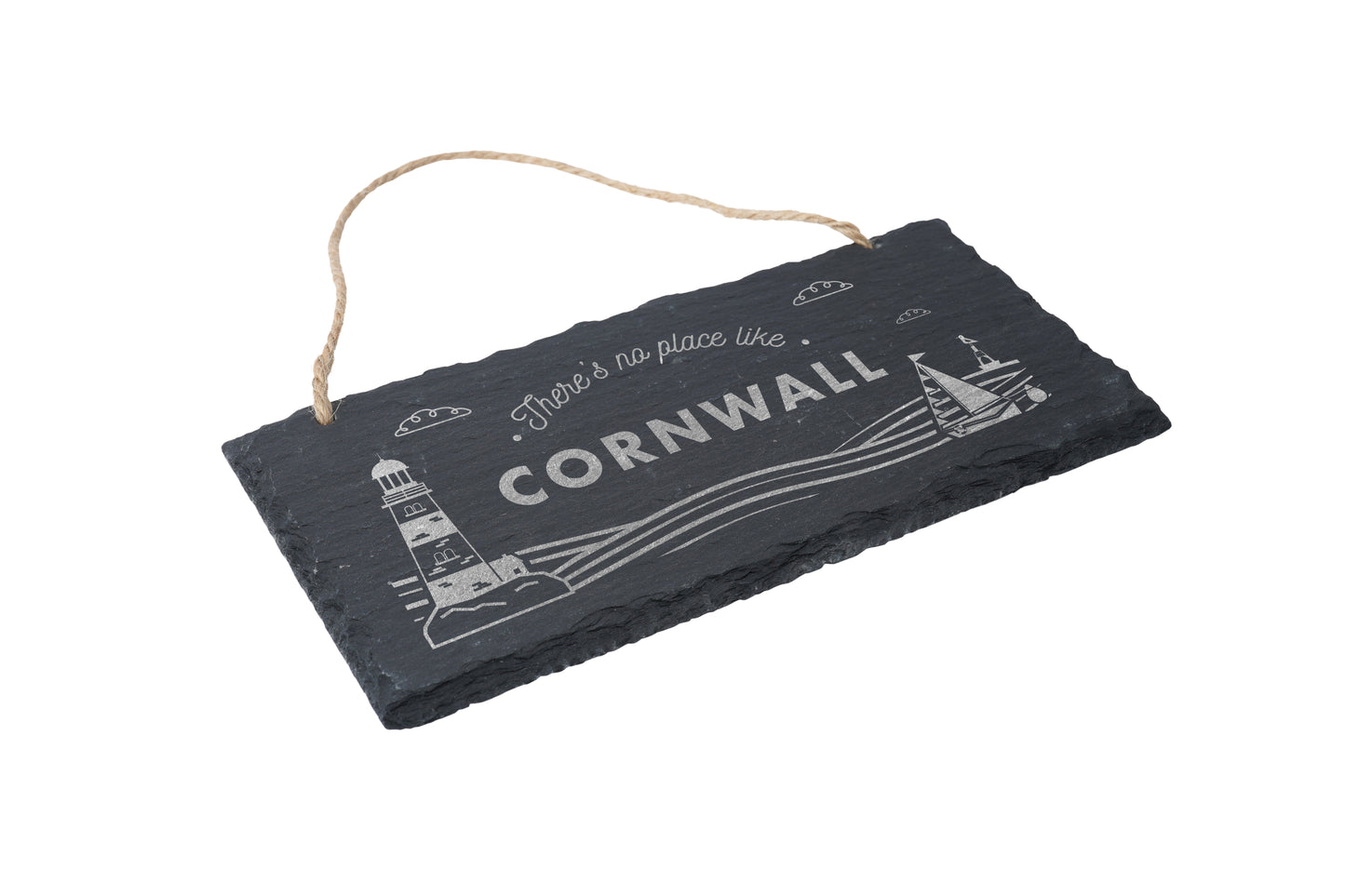 'There's No Place Like...' Hanging Slate Sign