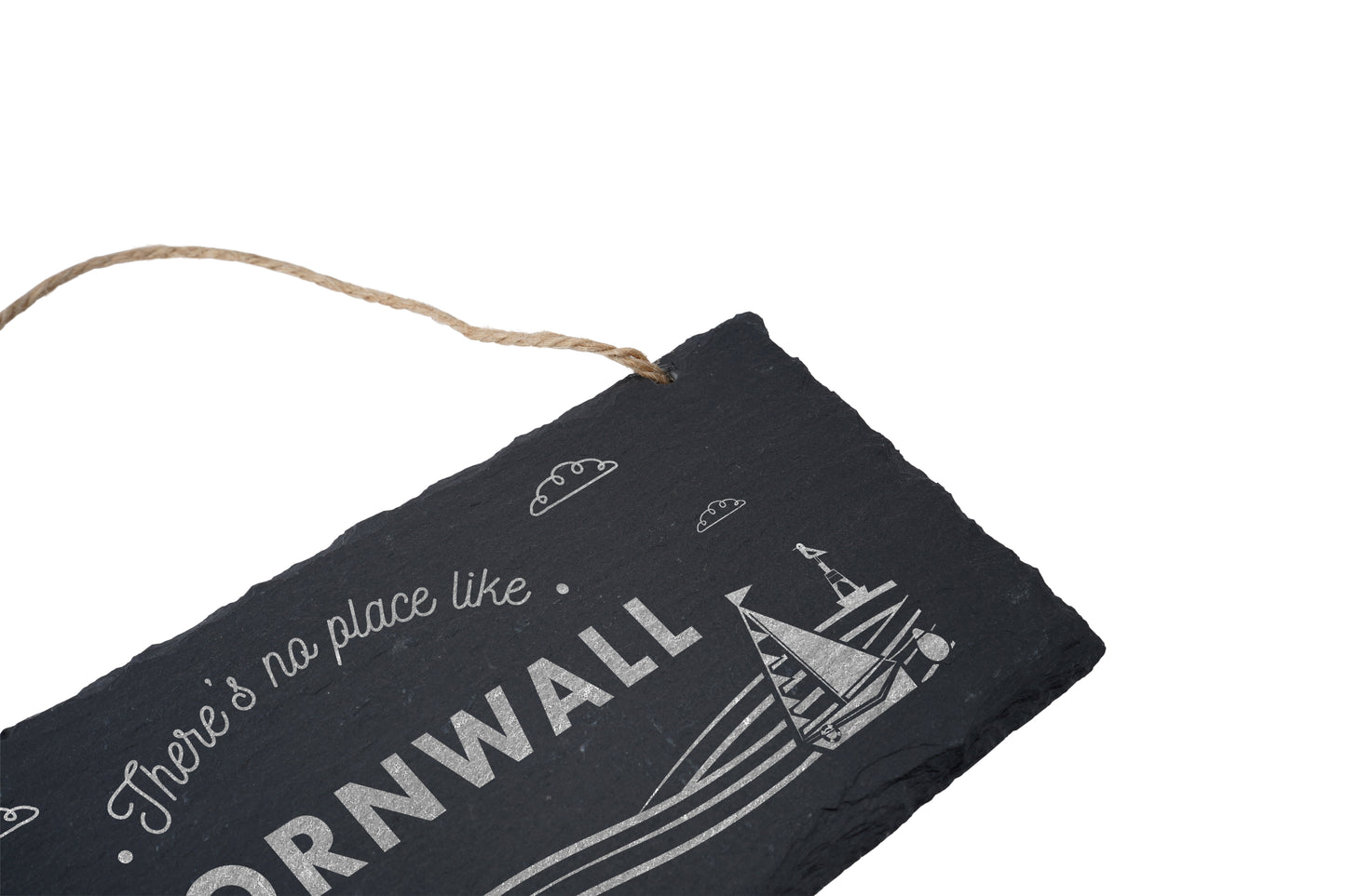 'There's No Place Like...' Hanging Slate Sign