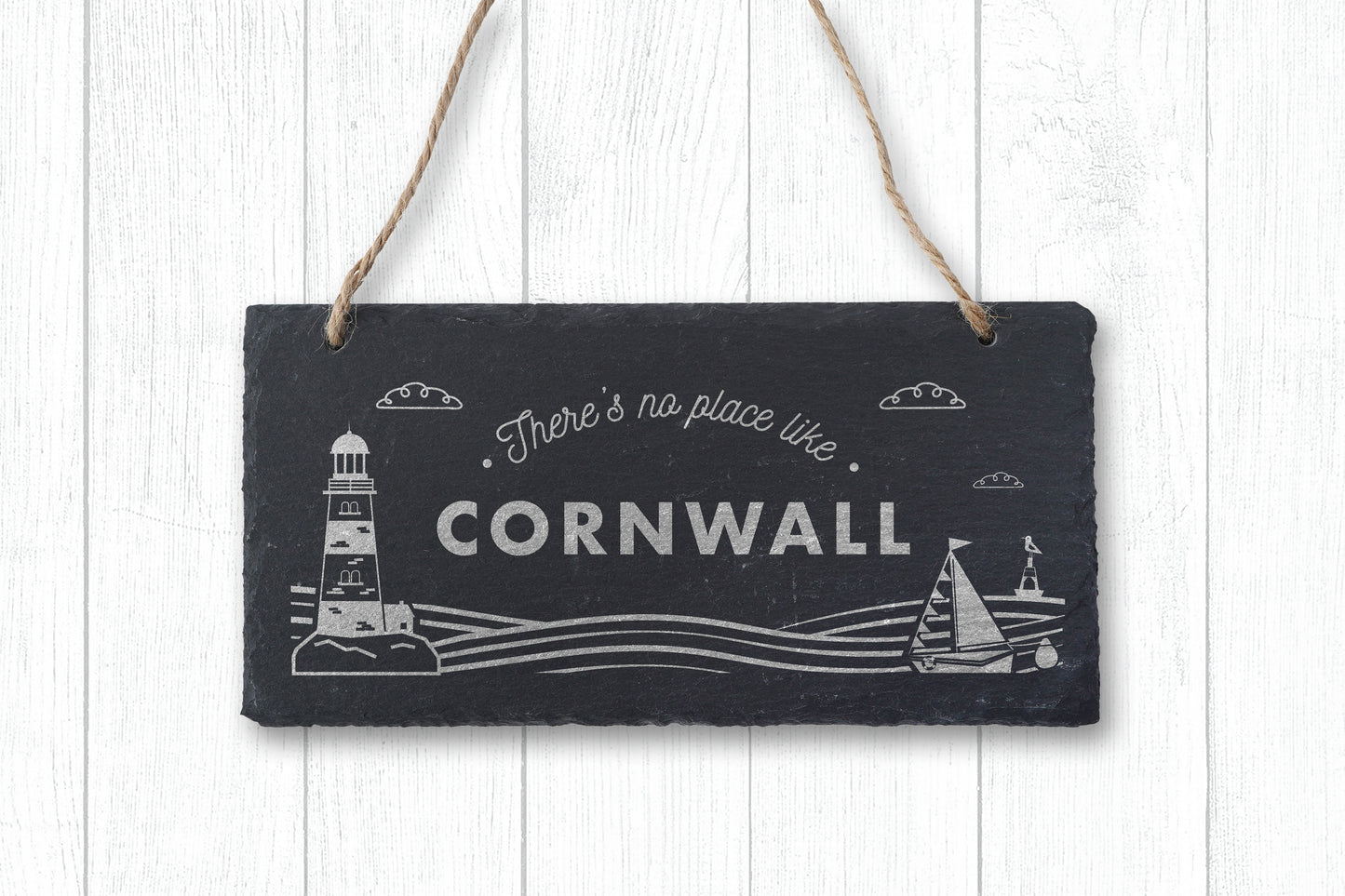 'There's No Place Like...' Hanging Slate Sign