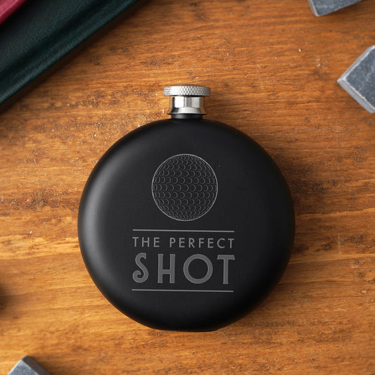 Dapper Chap 'Perfect Shot' Black Hip Flask