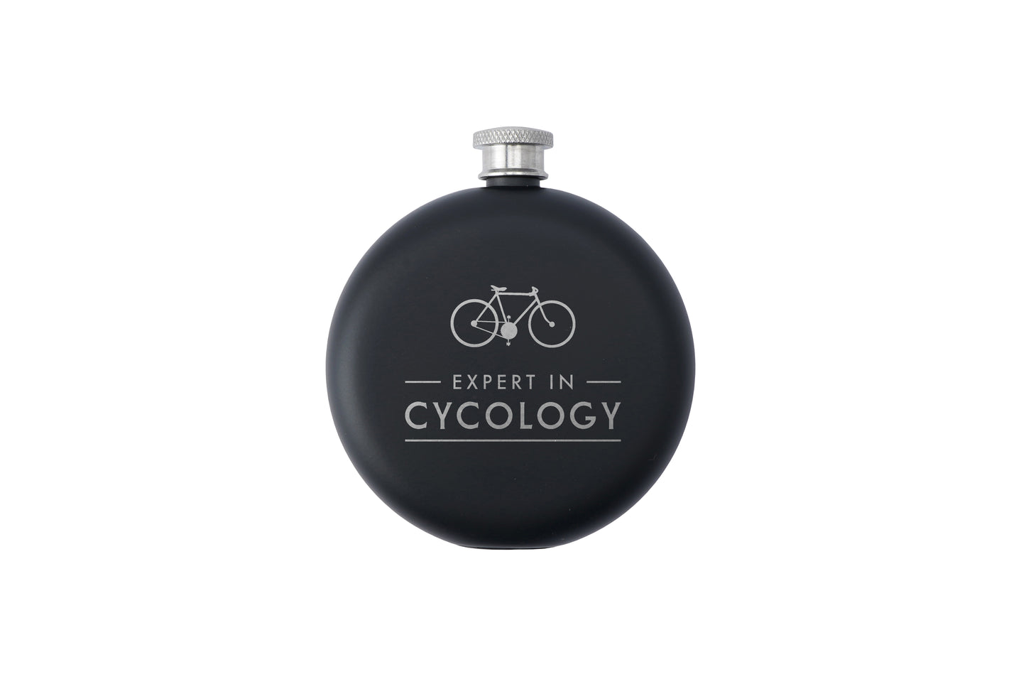 Dapper Chap 'Expert In Cycology' Black Hip Flask