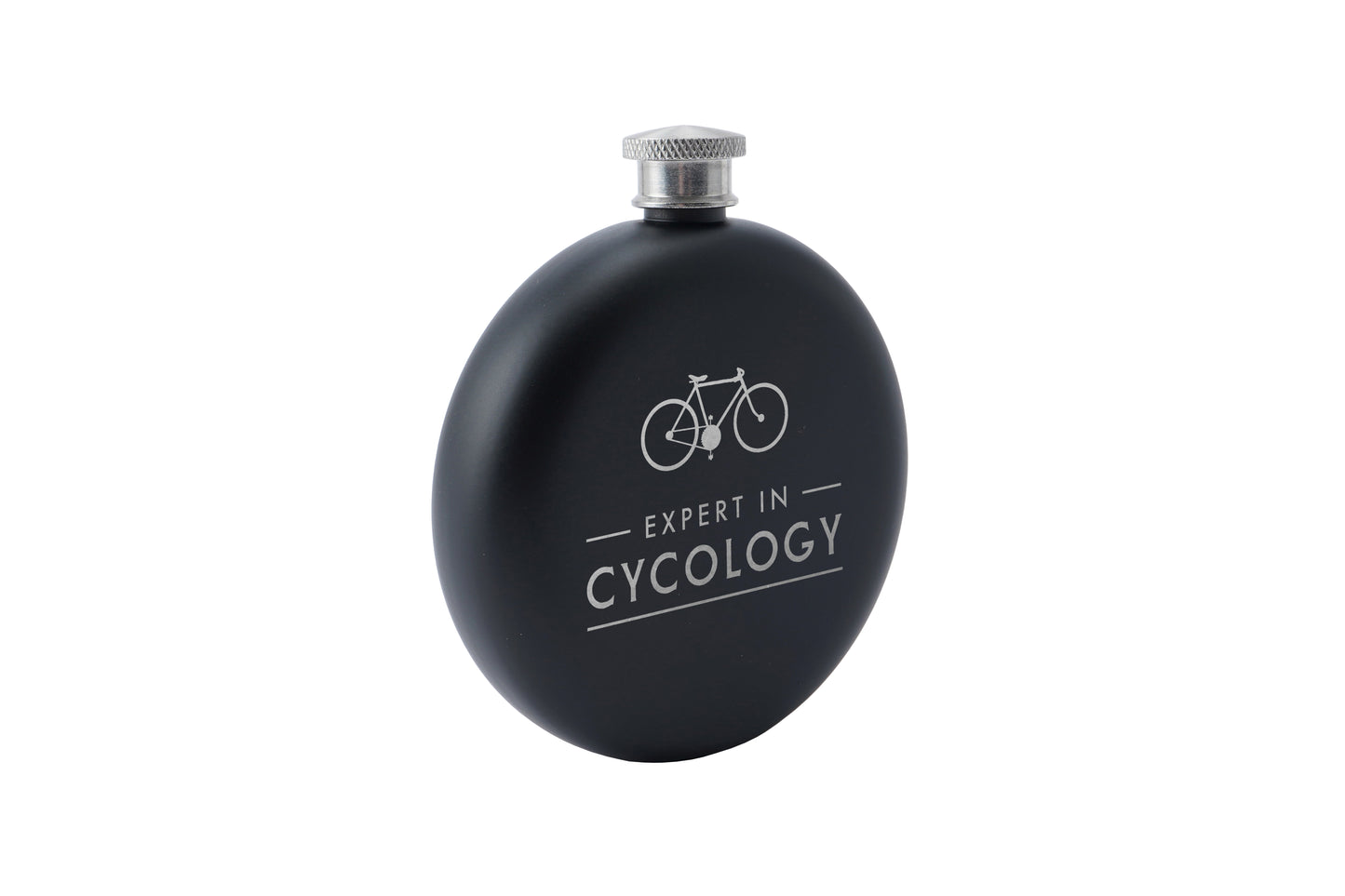 Dapper Chap 'Expert In Cycology' Black Hip Flask