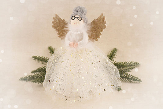 Gold Light Up Fairy Godmother Tree Topper | Battery Powered | Size: 16.5cm | Christmas | Gift For Home
