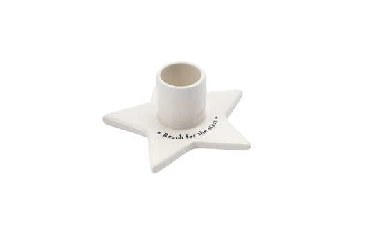 Send With Love Ceramic Star Candlestick Holder