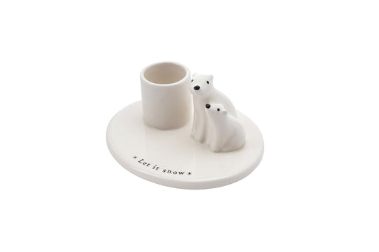 Winter Wishes 'Let It Snow' Candlestick Holder