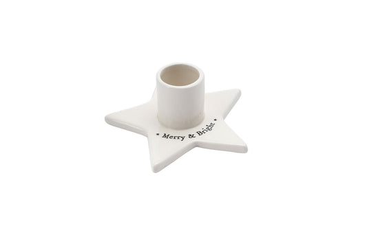 Winter Wishes 'Merry & Bright' Candlestick Holder