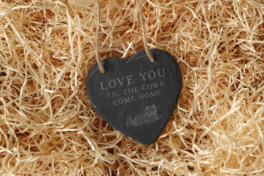 Bramble Farm 'Love You Til...' Slate Hanging Heart