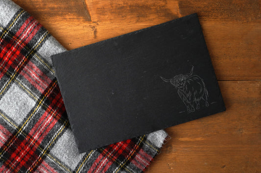 Highland Cow Rectangular Slate Cheeseboard