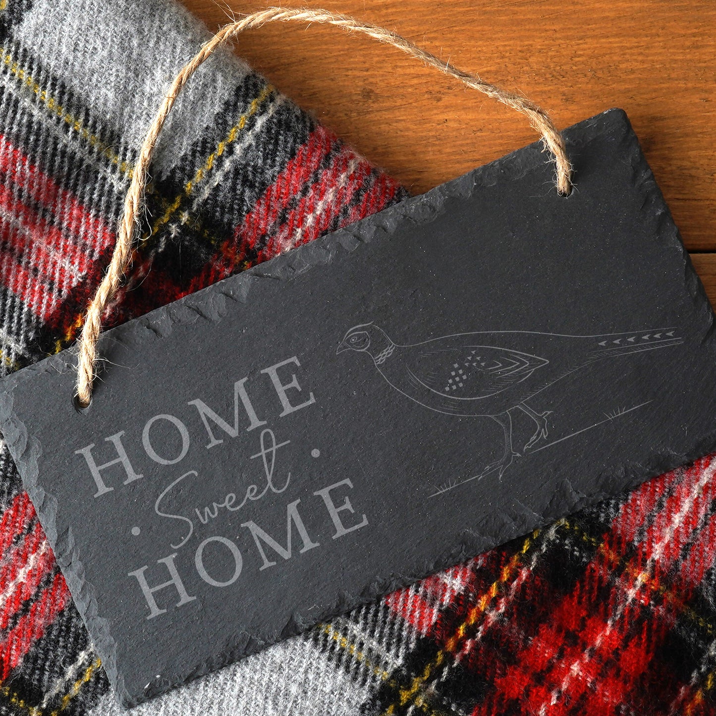 Pheasant 'Home Sweet Home' Slate Hanging Sign