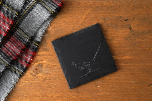 The Highlands Pheasant Square Slate Coaster