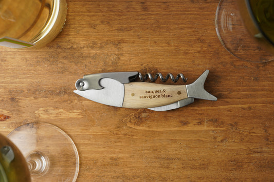 'Sun, Sea & Sauvignon Blanc' Fish Bottle Opener