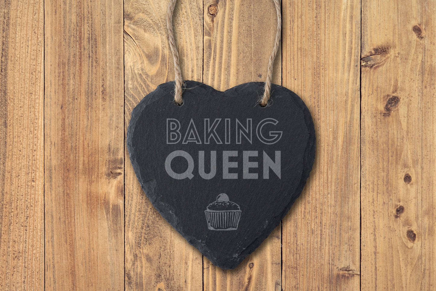 'Baking Queen' Slate Heart Hanger