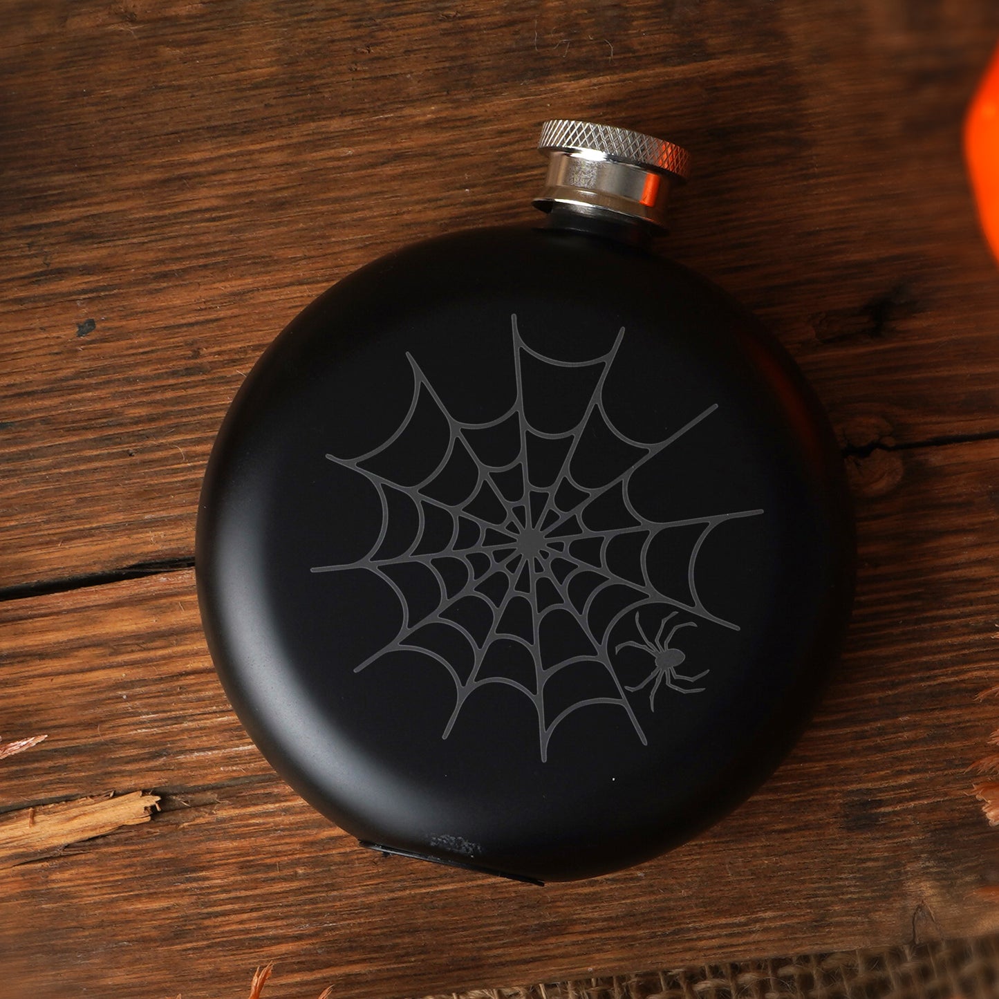 Halloween Cobweb Hip Flask