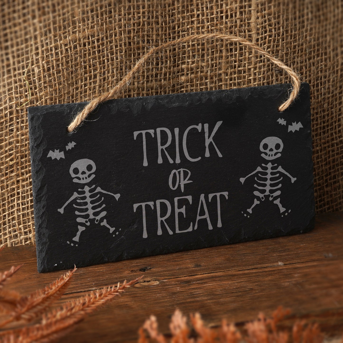 'Trick Or Treat' Hanging Slate Sign