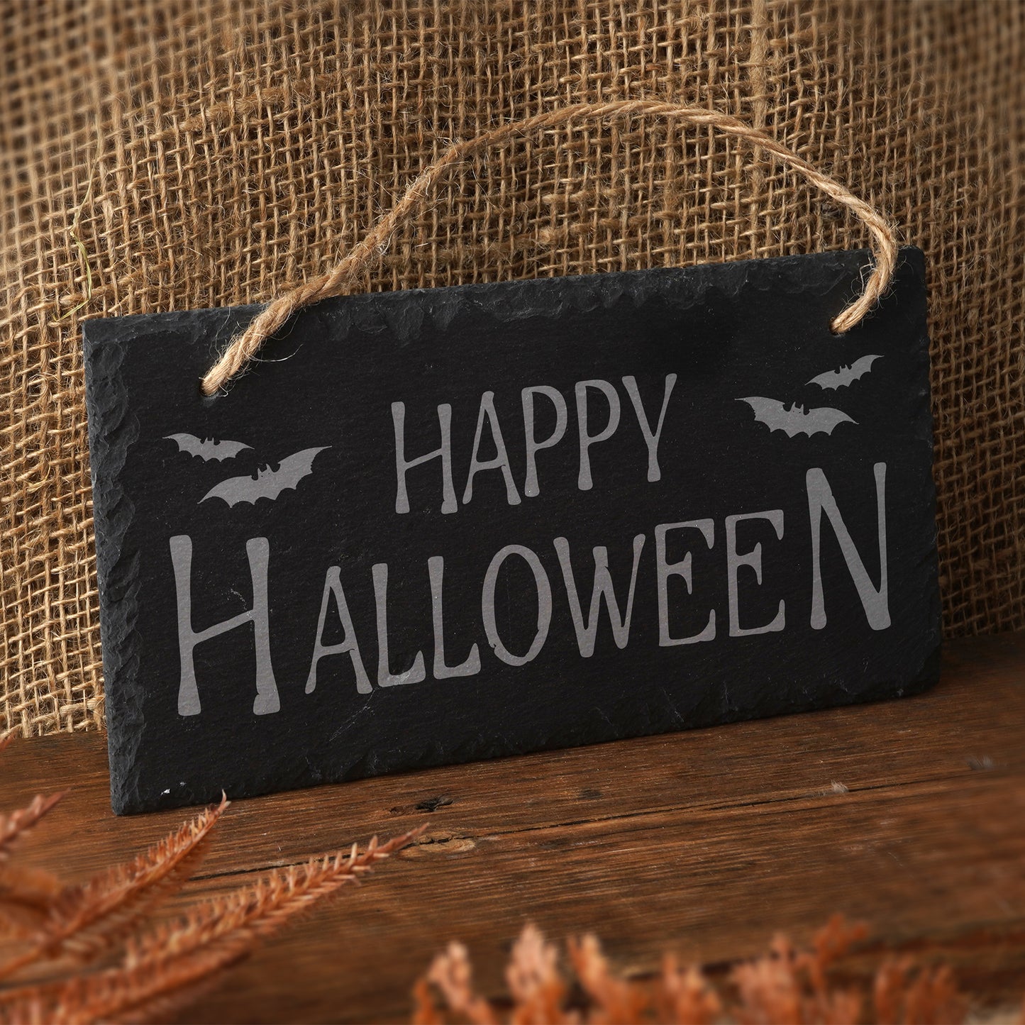 'Happy Halloween' Hanging Slate Sign