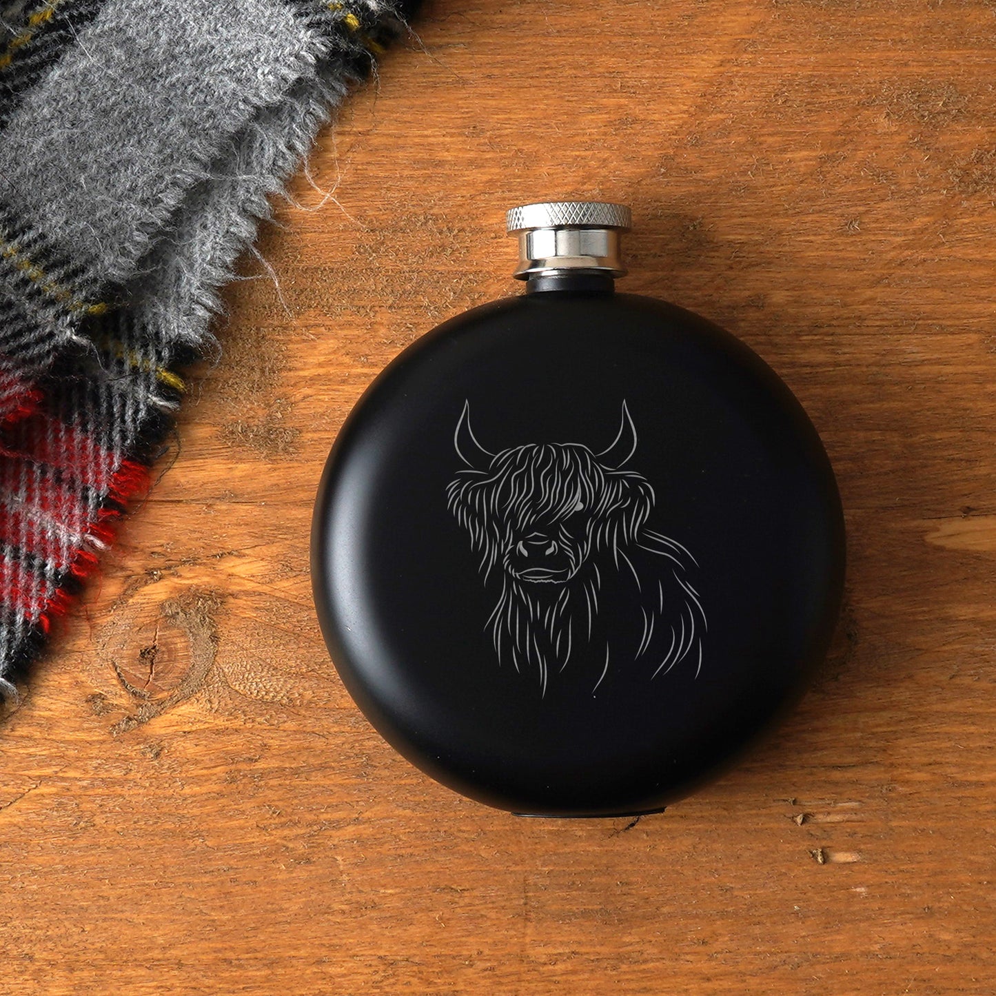 The Highlands Highland Cow Hip Flask