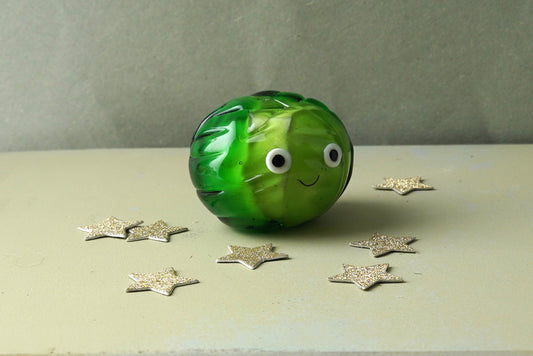 Artisan Glass Brussels Sprout In Gift Box • Decoration • Ornament • Collectable • Gift For Home • Home Decor