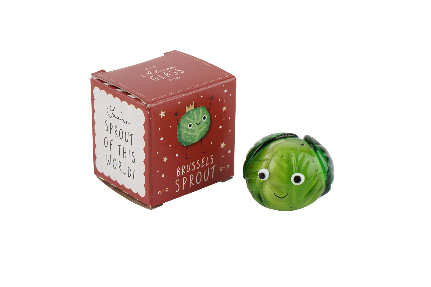 Artisan Glass Brussels Sprout In Gift Box • Decoration • Ornament • Collectable • Gift For Home • Home Decor