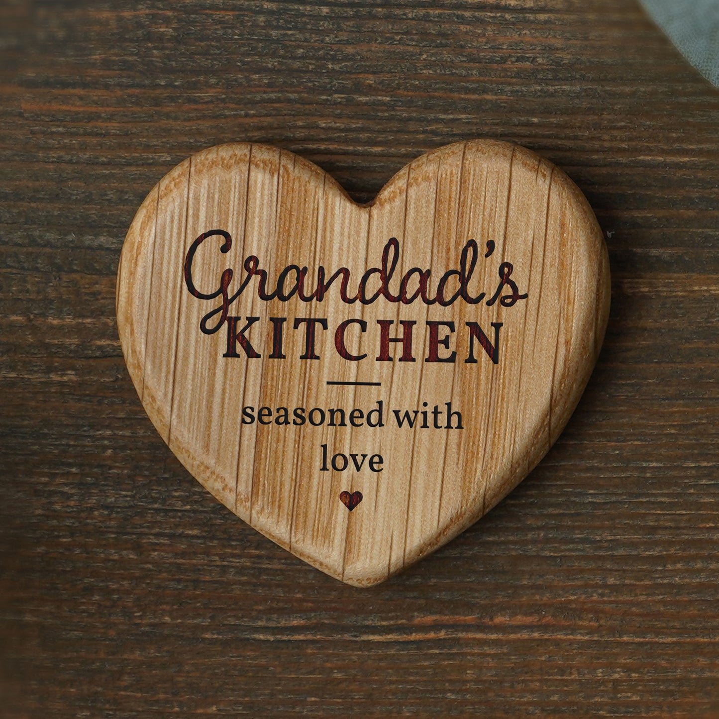 Loft 'Grandad's Kitchen' Oak Heart Magnet