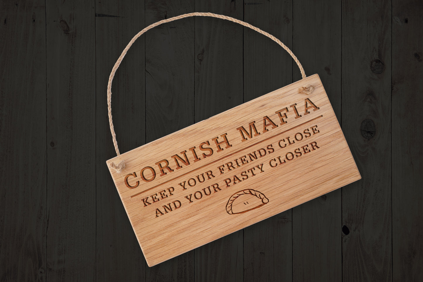 Cornish Gifts 'Cornish Mafia' Oak Hanging Sign