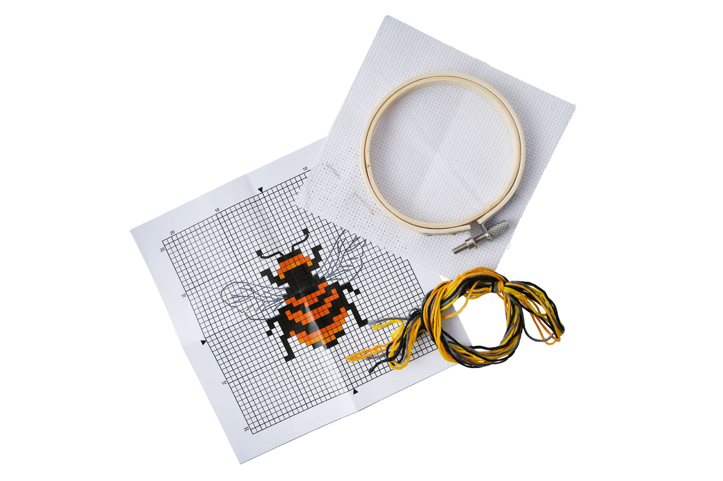 The Beekeeper Bee Design Cross Stitch in Display