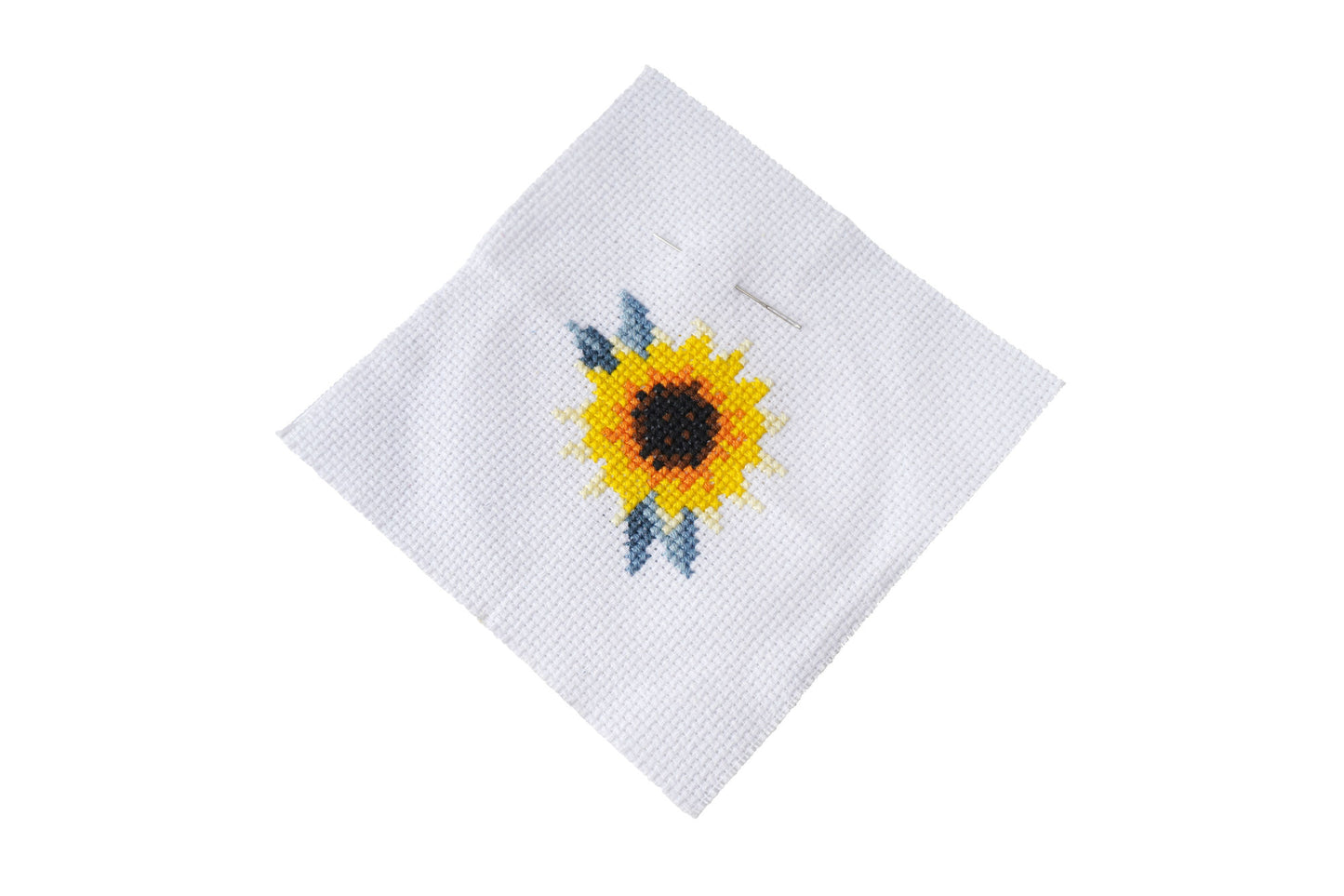 The Beekeeper Sunflower Cross Stitch in Display