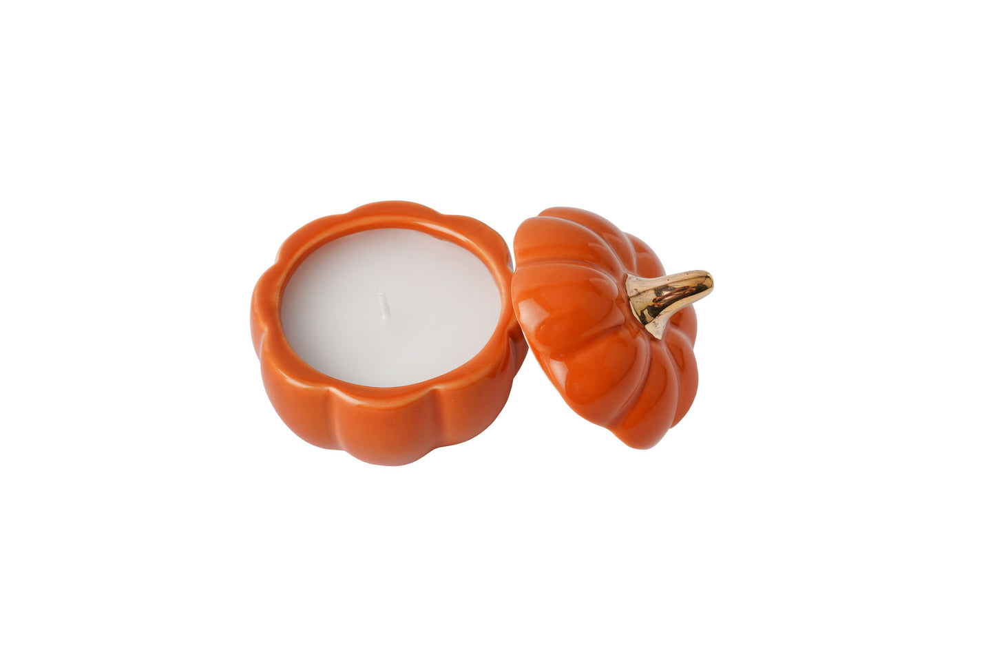 Snuggle Season Orange Pumpkin Ceramic Tealight