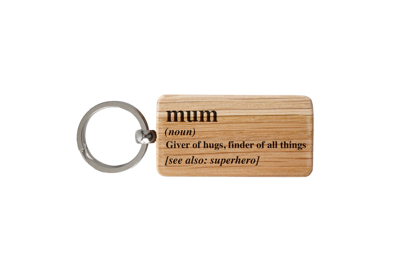 Loft 'Mum' Oak Rectangular Keyring